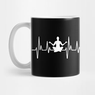 Heartbeat Padmasana, I love yoga and meditation Mug